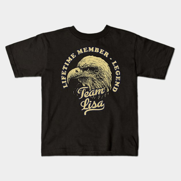 Lisa Name - Lifetime Member Legend - Eagle Kids T-Shirt by Stacy Peters Art